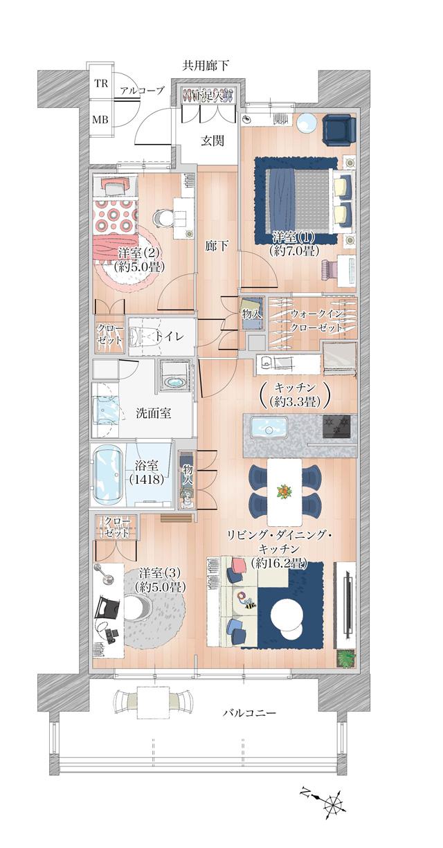 SUUMO】間取り図（B）詳細 - アルバックスタワー刈谷プレミア