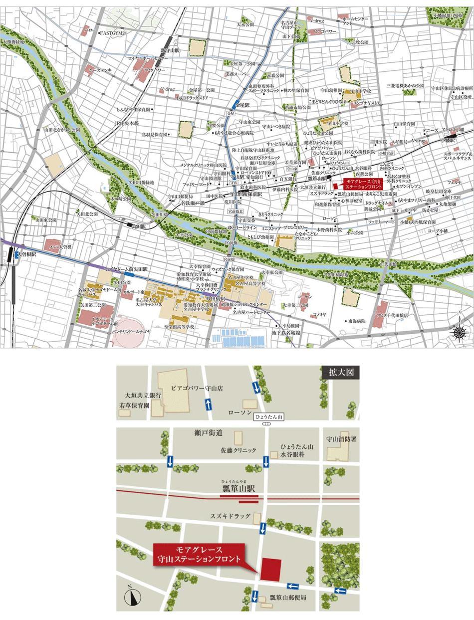 モアグレース守山ステーションフロントのモデルルーム案内図