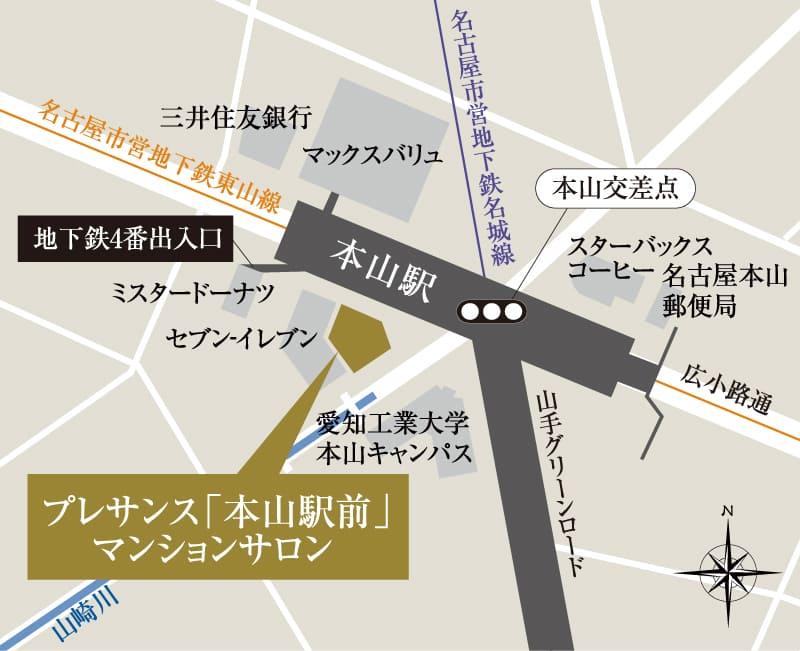プレサンス ロジェ 瑞穂運動場東駅前のモデルルーム案内図