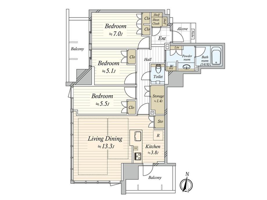 SUUMO】間取り図（F）詳細 - レ・ジェイド橦木町 | 新築マンション