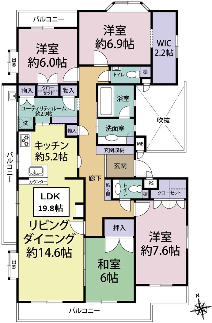 ＮＤＳマンション音聞山・最上階４階