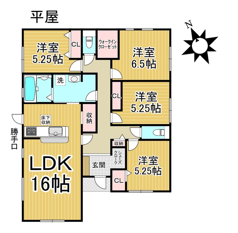 一宮市木曽川町の平屋　新築分譲住宅　全1棟