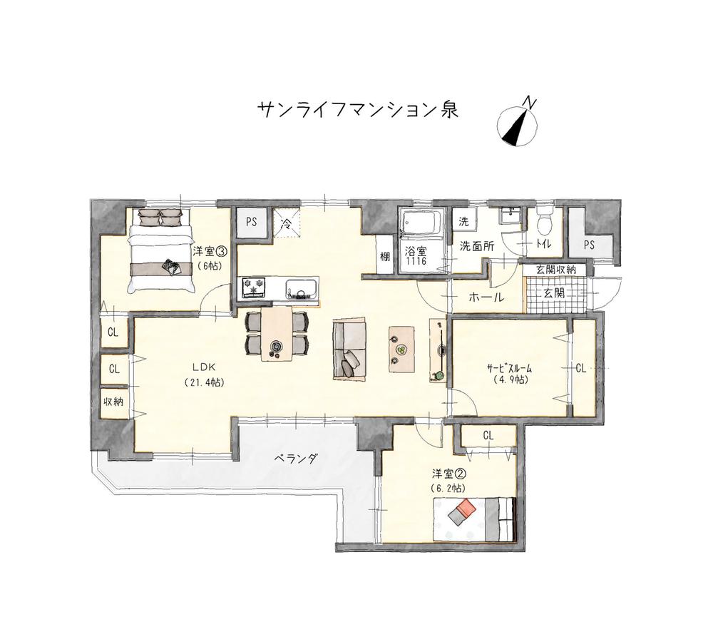 サンライフマンション泉【弊社売主×フルリノベ×高岳駅徒歩7分×周辺生活施設充実】