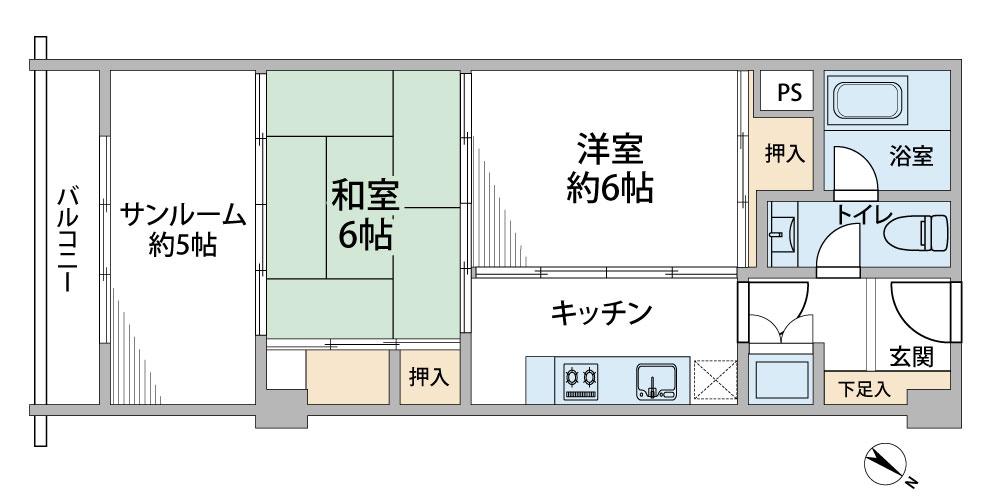 窓を開ければオーシャンビュー♪テレワークに、別荘に、昭和レトロな分譲マンション