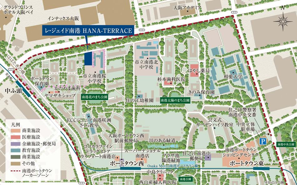 レ・ジェイド南港 HANA-TERRACEのモデルルーム案内図