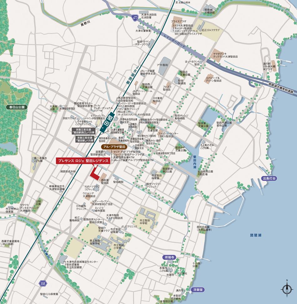 プレサンス ロジェ 堅田レジデンスのモデルルーム案内図