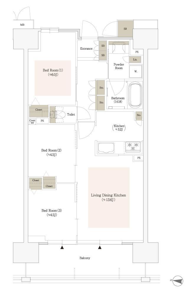 SUUMO】間取り図（B）詳細 - リバーガーデン千林大宮 | 新築マンション