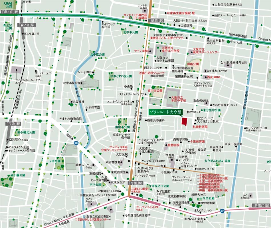 ブランニード大今里のモデルルーム案内図