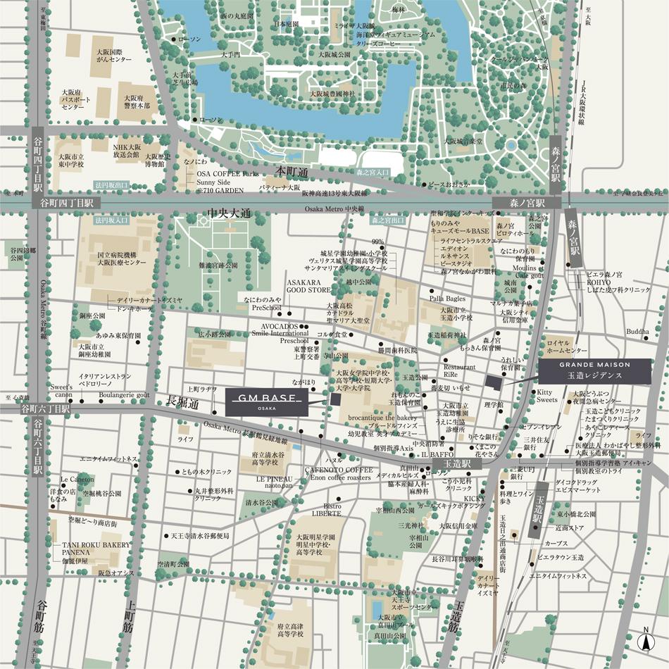 グランドメゾン玉造レジデンスのモデルルーム案内図
