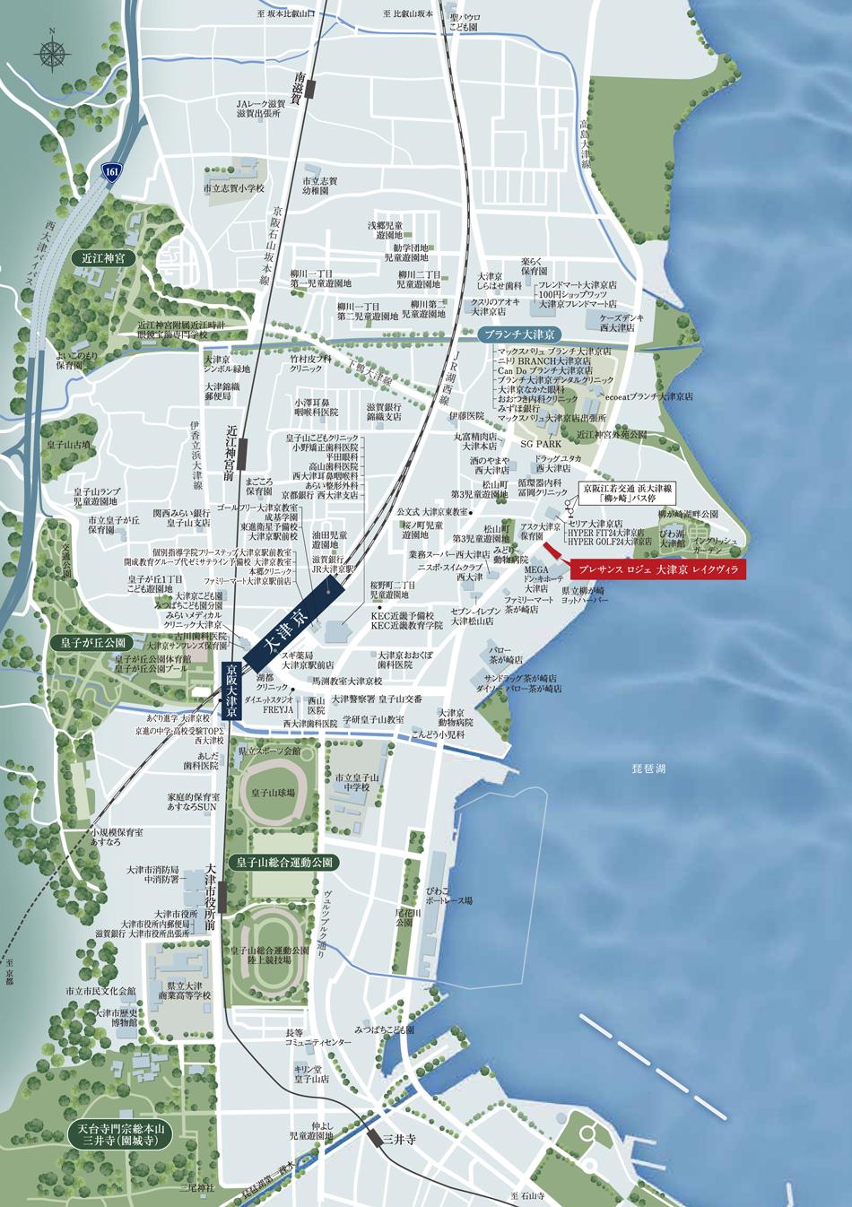 プレサンス ロジェ 大津京 レイクヴィラのモデルルーム案内図