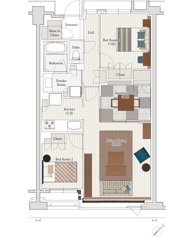 J.GRAN THE HONOR 下鴨糺の杜の間取り図　224：3LDK＋SIC