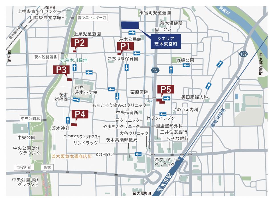 シエリア茨木東宮町のモデルルーム案内図