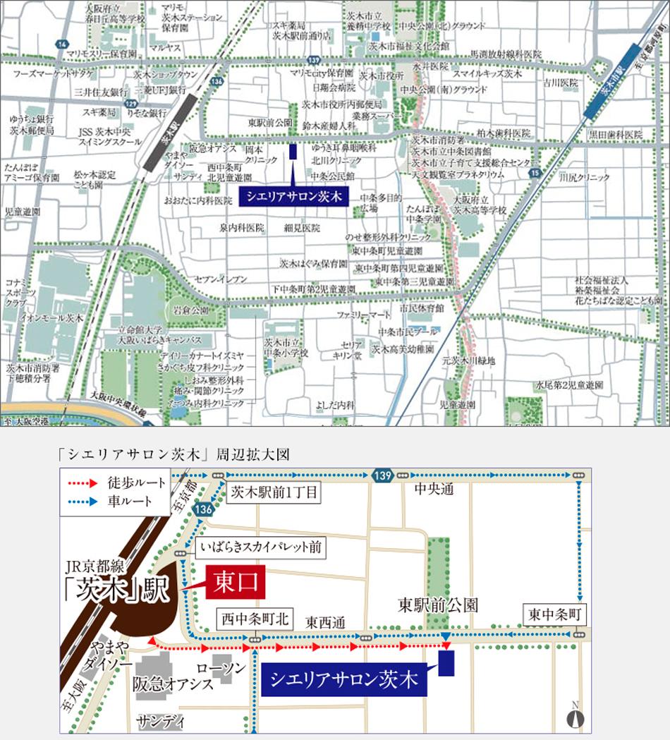シエリア茨木東中条のモデルルーム案内図