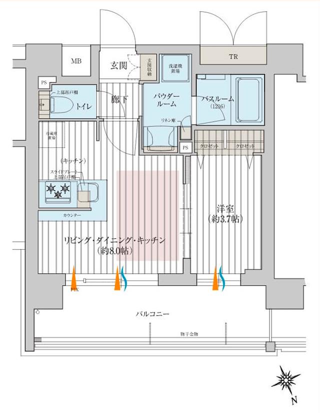 プレサンス ロジェ 西宮リンクスの間取り図　A：1LDK
