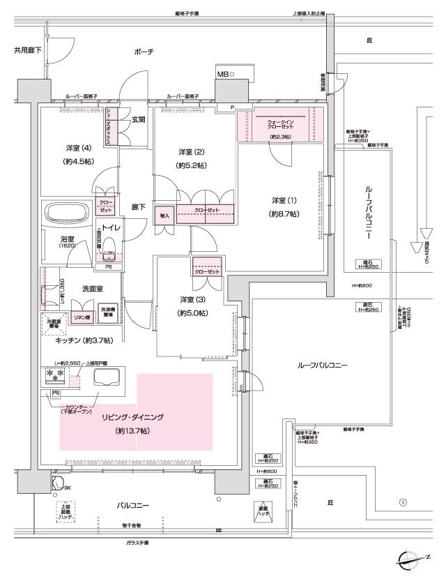 プレディア神戸舞子レジデンスの間取り図　EH2：4LDK+WIC