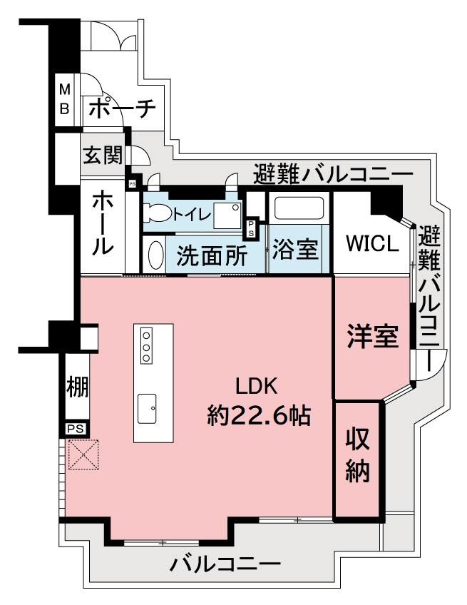 ソシオタワー南船場　63.90平米の三方角部屋♪2020年リノベーション済み♪