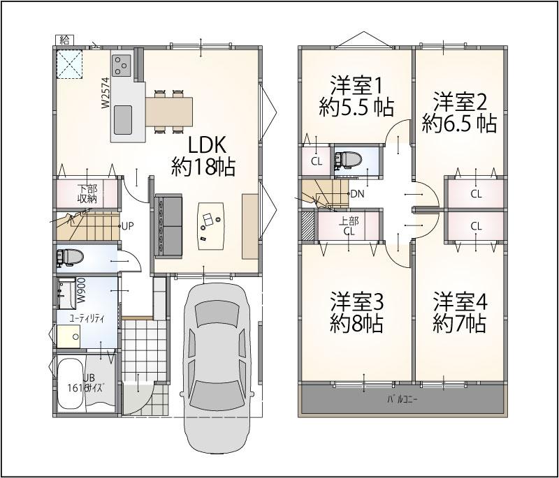 山城町１（近鉄八尾駅） 3880万円・3980万円