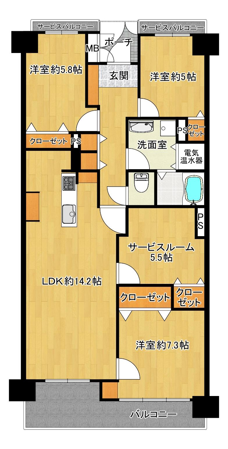 サンシティ池田(フロンテージ池田)室内フルリフォーム済み