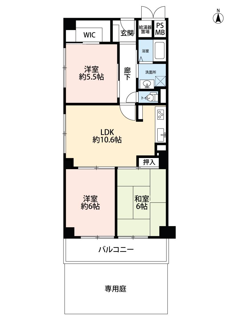 上野ハイツ　■専用庭付きの3LDKのマンション！フルリノベーション物件です♪