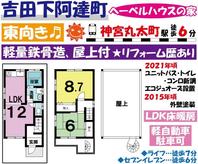 吉田下阿達町（神宮丸太町駅） 3260万円