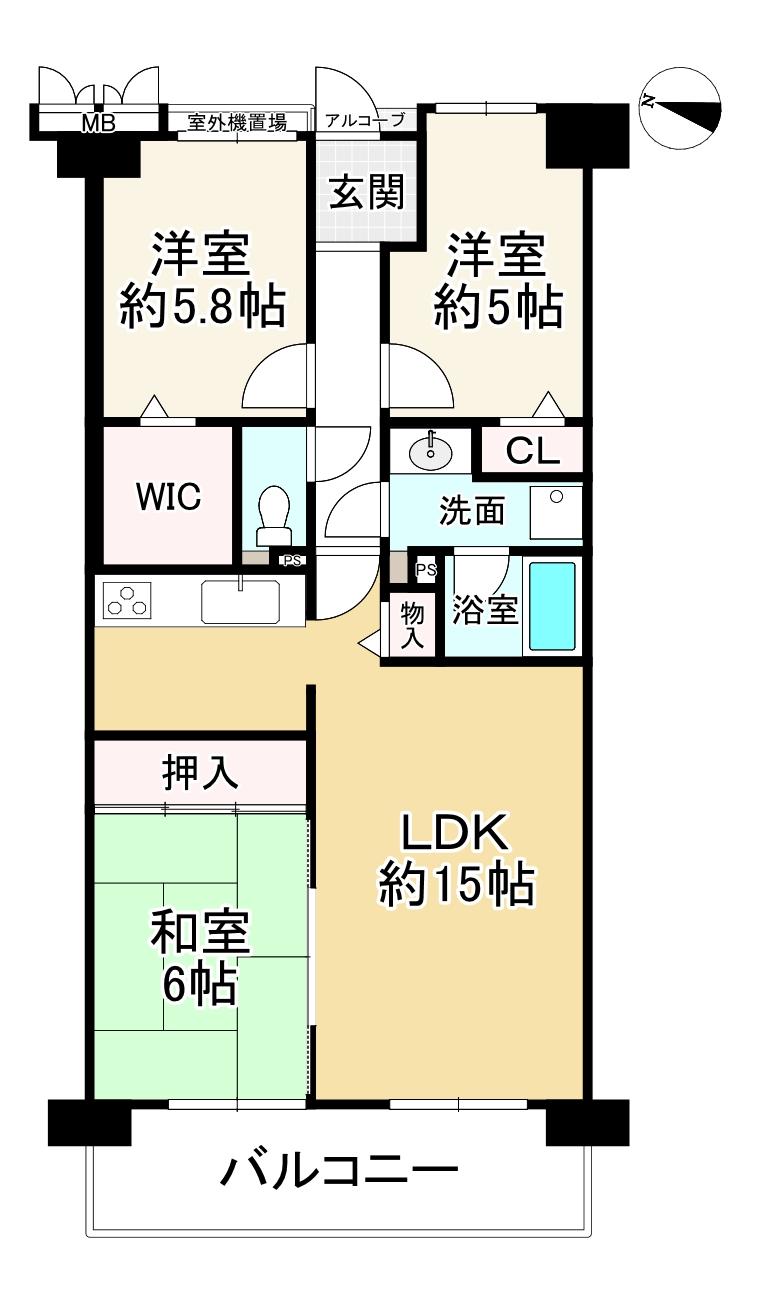 ローレルコート千代田　3LDK　リフォーム履歴の有りマンション