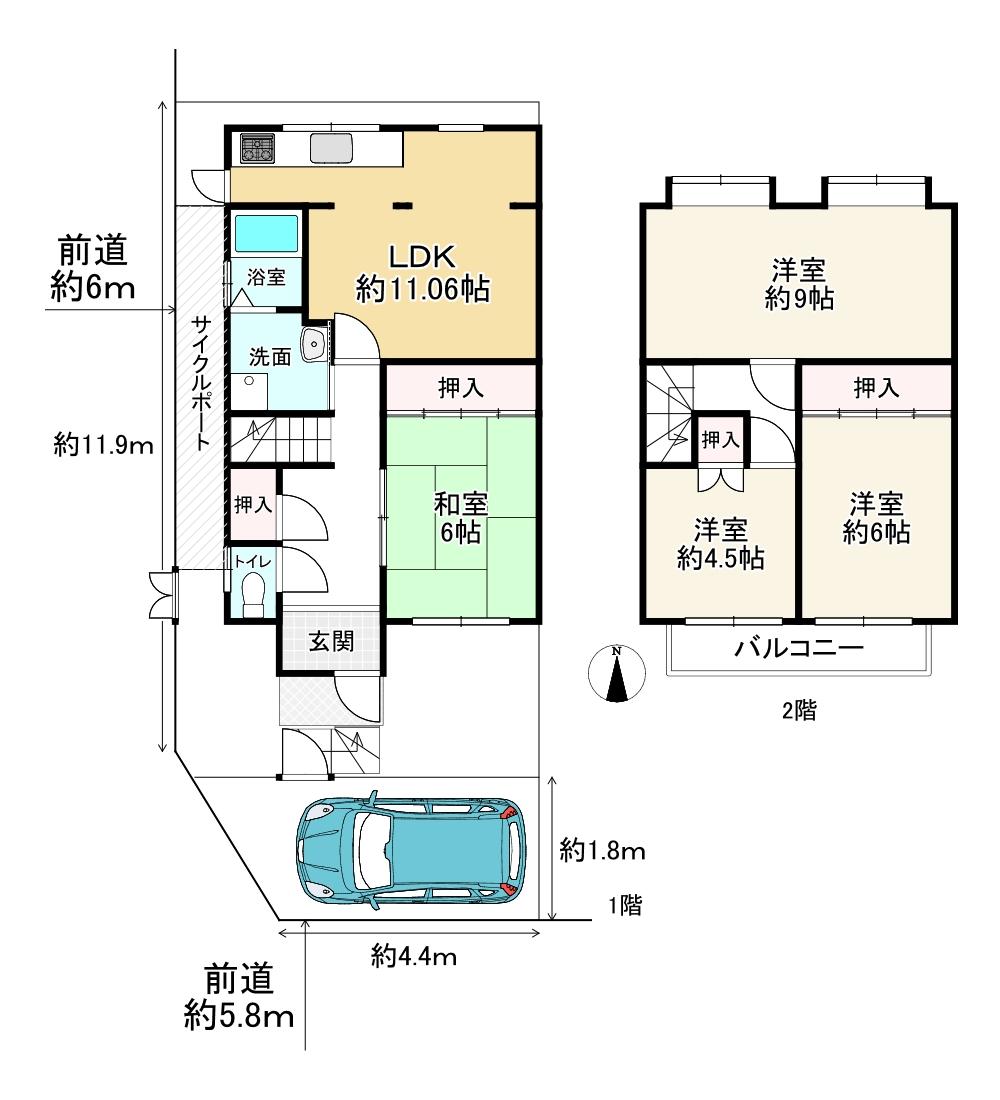 大枝北福西町３ 1980万円