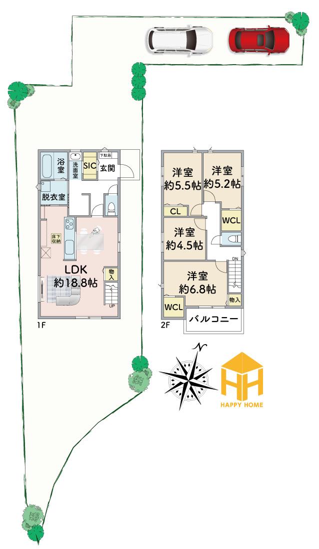 ～自由設計対応5区画～宝塚市山本中1丁目建築条件付き土地