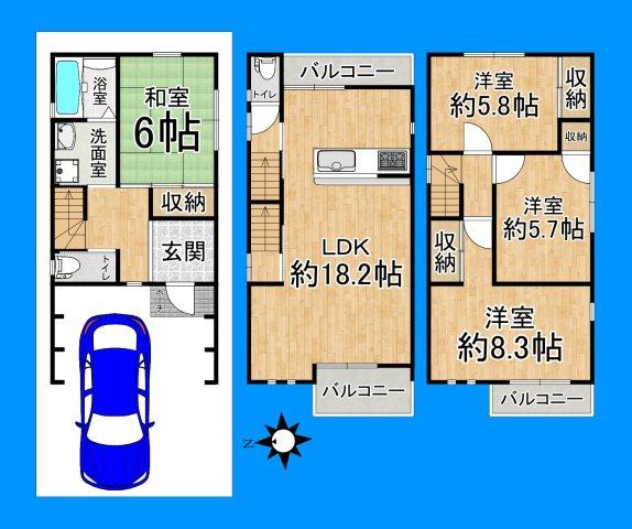 万代４（帝塚山駅） 4680万円