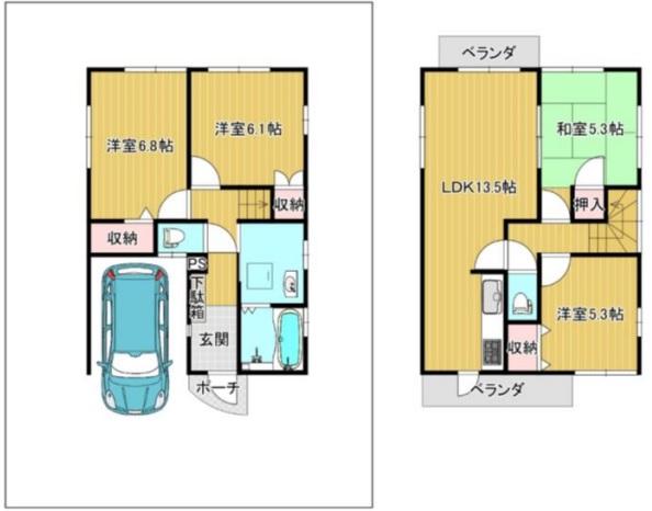 南ひばりガ丘１（山本駅） 3180万円