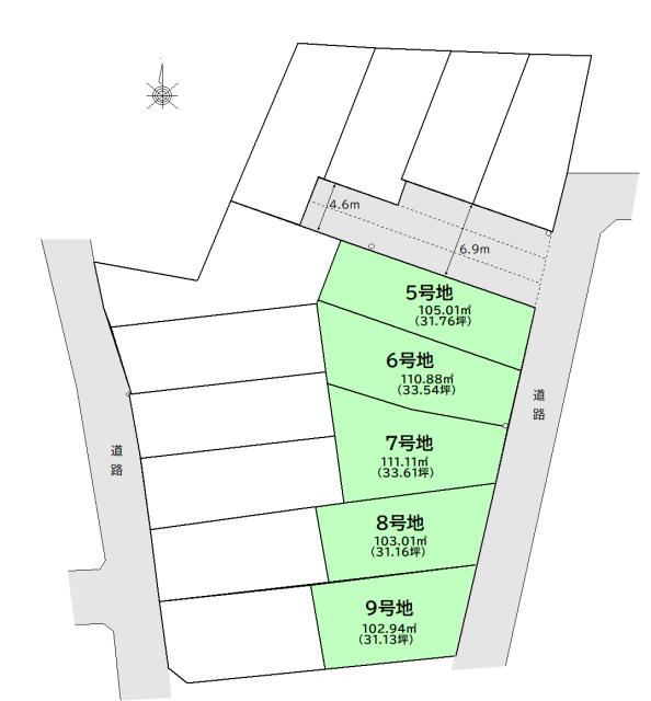 タイホータウン「大東市南津の辺町」第２期５区画・建築条件無し売宅地！