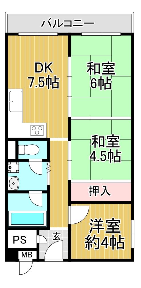 ◆朝日プラザ八尾6階角部屋