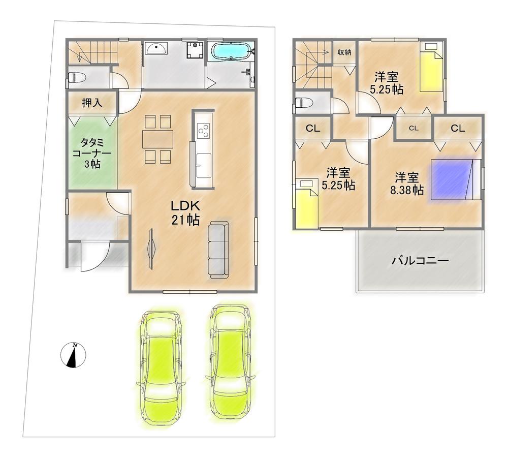 大字菅井小字西ノ辻（木津川台駅） 2980万円・3080万円