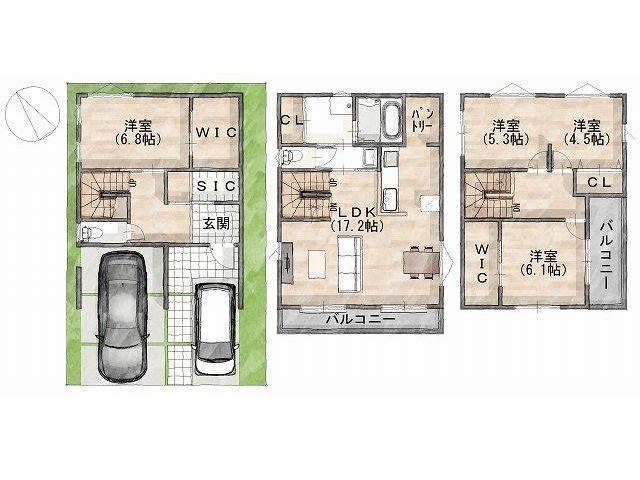 Frontier Gardens　守口市松町　全３区画　２号棟