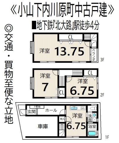 小山下内河原町（北大路駅） 3980万円