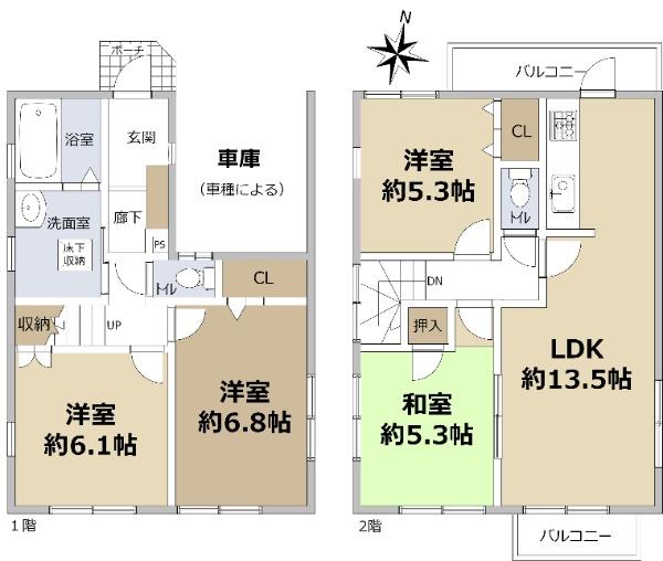 南ひばりガ丘１（山本駅） 3180万円