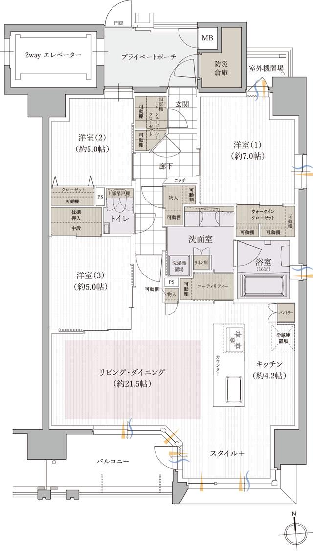 クレアホームズ岩崎 ザ・リミテッドの間取り図　D：3LDK