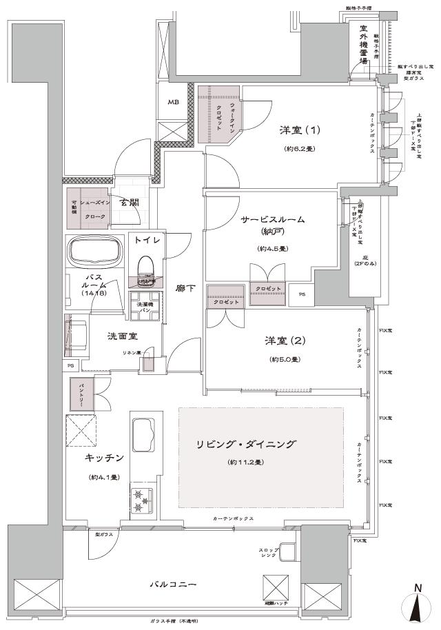 ザ・ライオンズ横川の間取り図　D1：2LDK+S+WIC+SIC