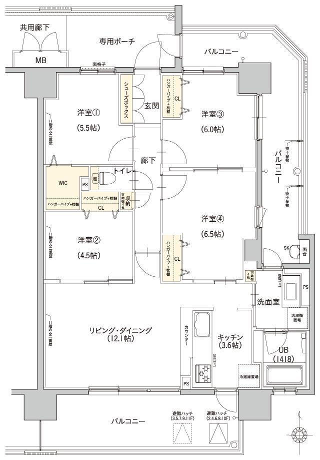 ビ・ウェル平井六丁目の間取り図　D：4LDK+WIC