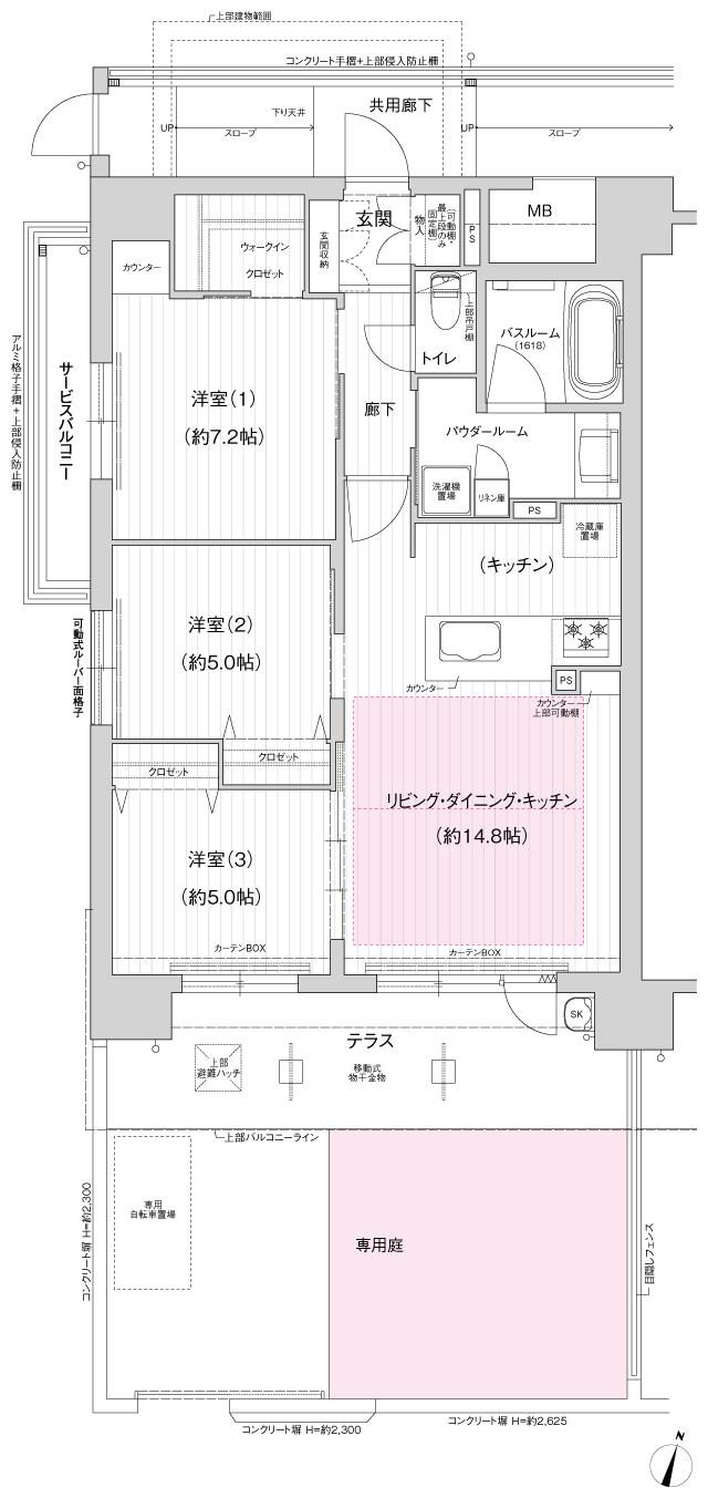 プレサンス ロジェ 岡山番町の間取り図　Ag：3LDK+WIC
