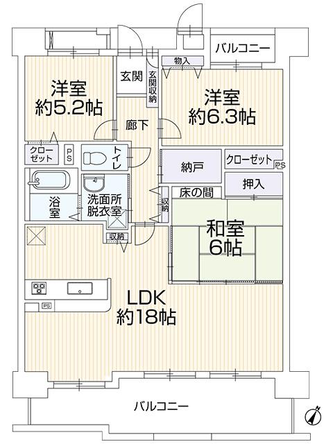 両備グレースマンション妹尾駅前２番館◆１０階・３LDK◆東疇小＆興除中エリア♪