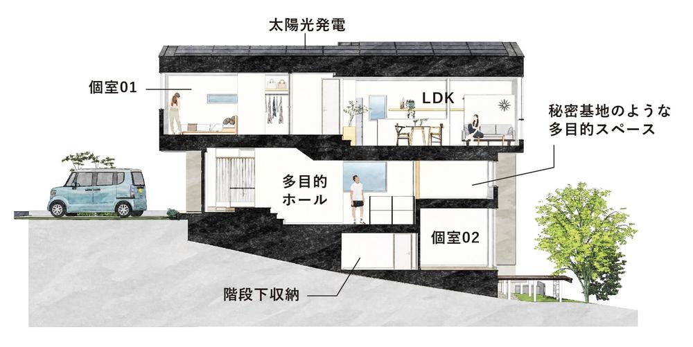 門田文化町 提案住宅【建売】　まるで秘密基地のような一級建築士こだわりのハチドリの家
