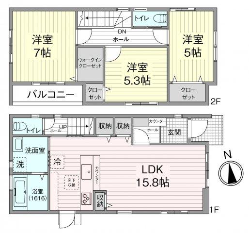 「いい部屋ネットの建売住宅」岡山市中区東山３丁目　２号地（中側）