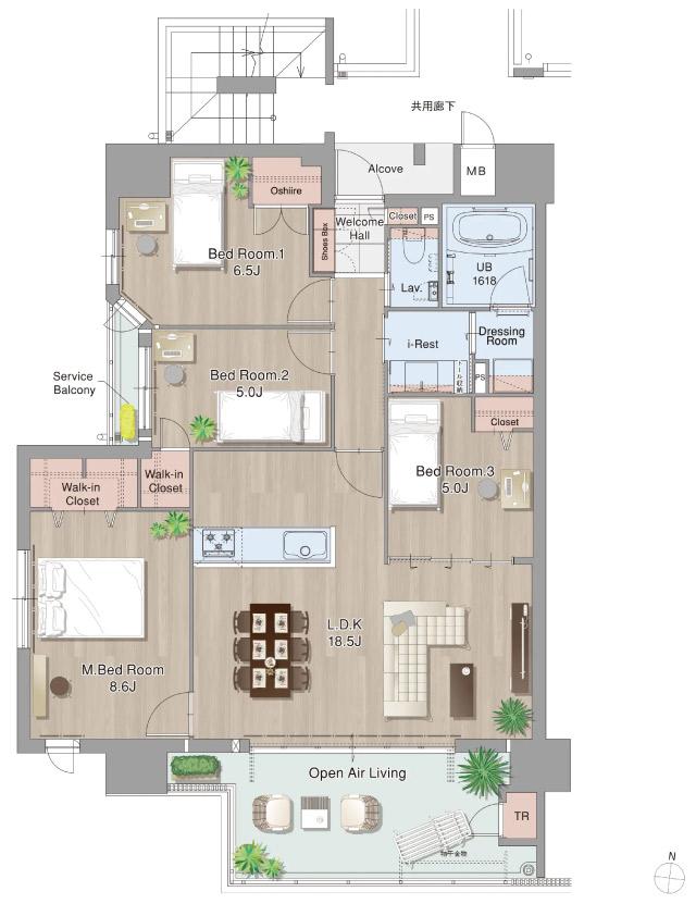 アーティックス黒崎駅ヘリテイジの間取り図　G：4LDK