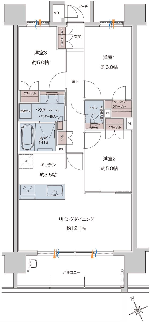SUUMO】間取り図（D）詳細 - MJR千早ミッドスクエア | 新築