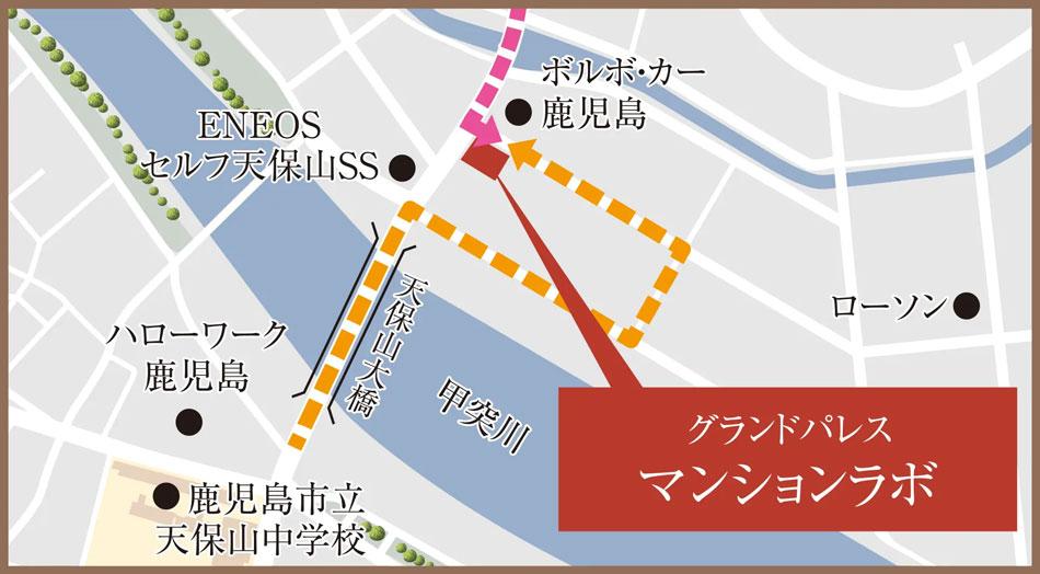 グランドパレス上之園タワーのモデルルーム案内図