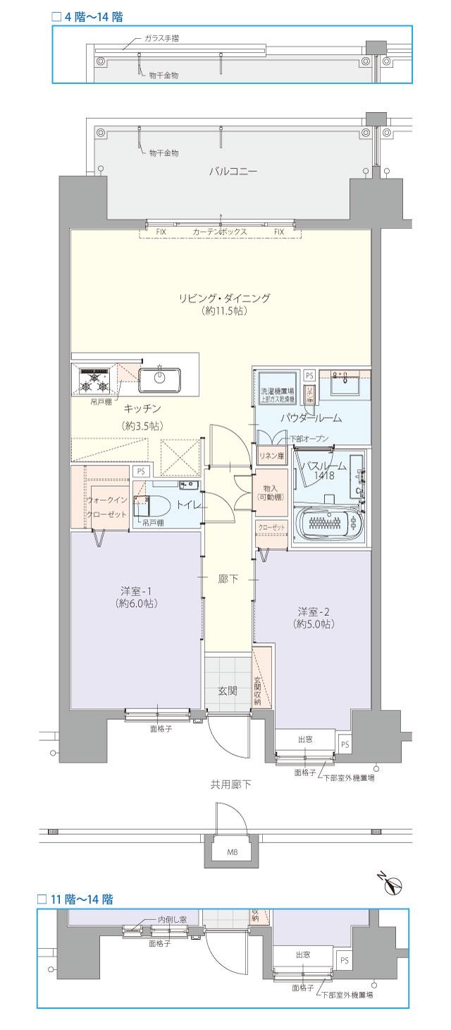 レーヴグランディ沖縄宜野湾 Sea Viewの間取り図　D：2LDK