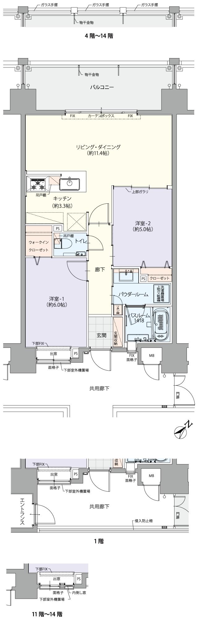 レーヴグランディ沖縄宜野湾 Sea Viewの間取り図　B(SELECT PLAN2)：2LDK