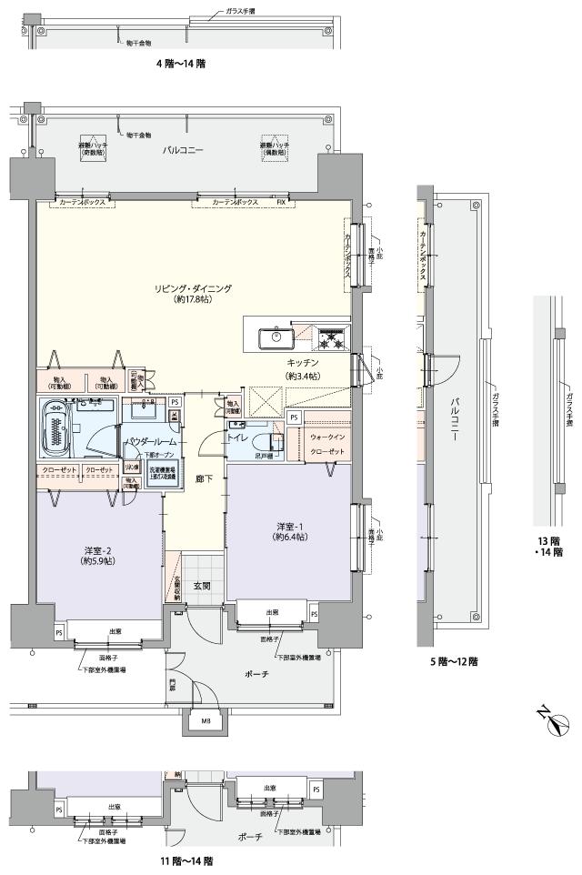 レーヴグランディ沖縄宜野湾 Sea Viewの間取り図　G(SELECT PLAN)：2LDK