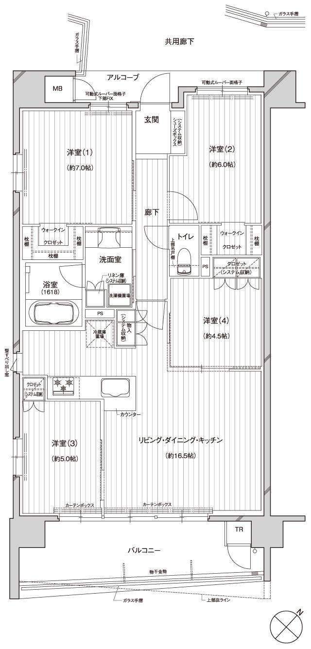 レ・ジェイド 新大村の間取り図　F：4LDK+2WIC+TR