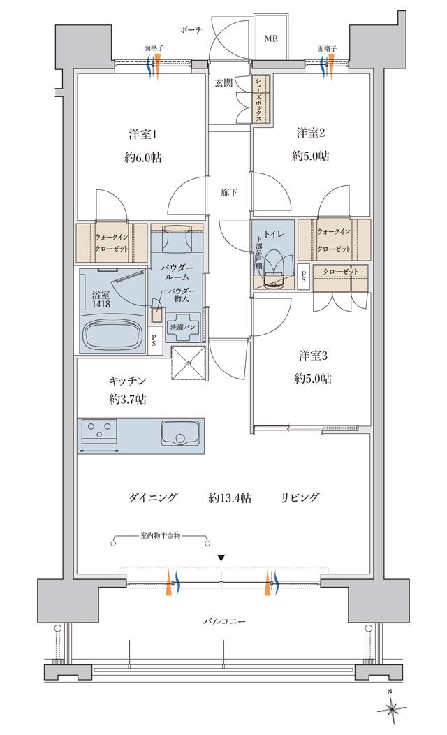 SUUMO】間取り図（F）詳細 - MJR鹿児島中央駅前ザ・レジデンス